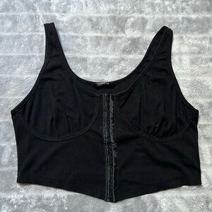 Corset style Black crop tank